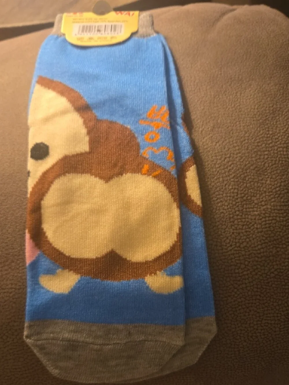 10 Pairs Of Kids Cute Monkey Crew Socks - Blue